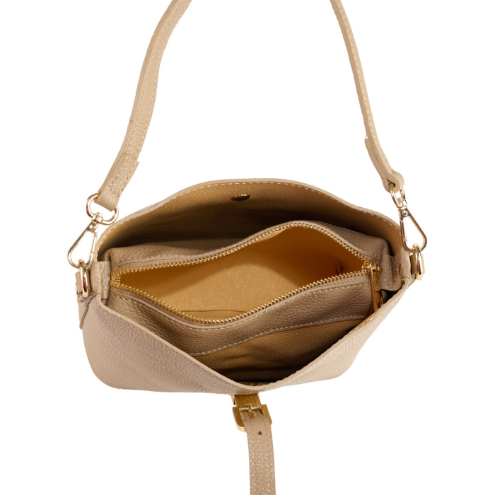 Geanta dama Rossella din piele 100% naturala ,taupe deschis ,8251 [5]