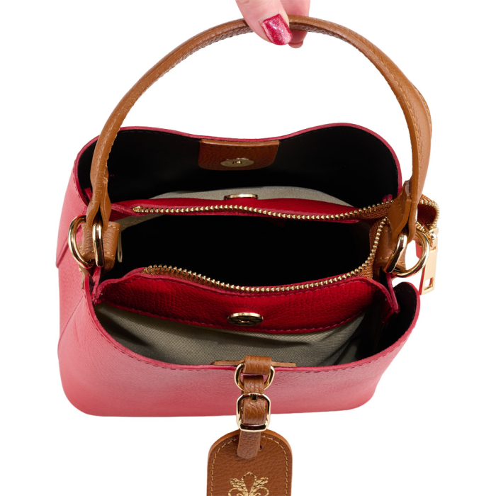 Geanta Elara din piele 100% naturala ,rosu,8249 [5]