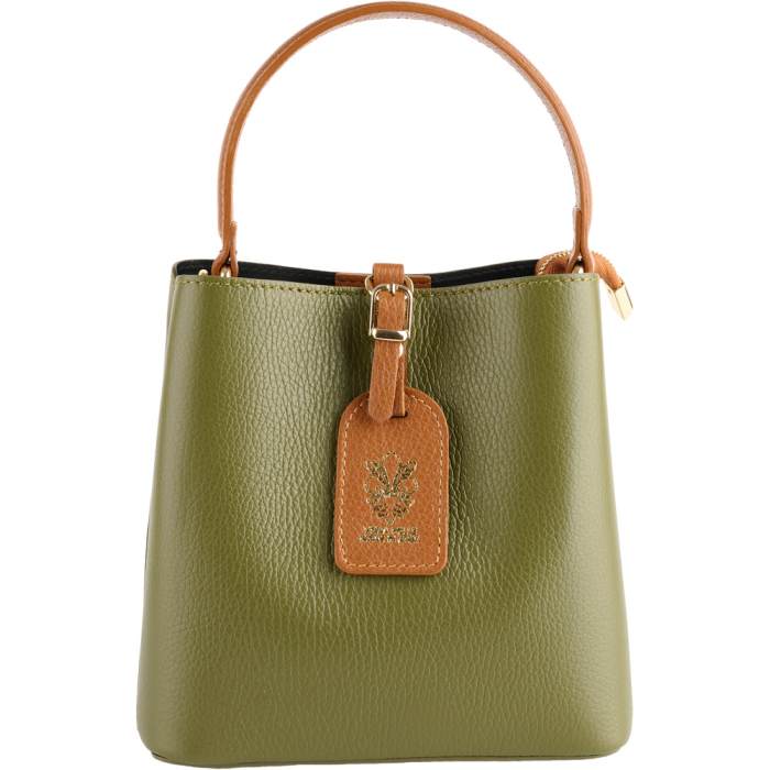 Geanta Elara din piele 100% naturala ,verde militar,8249 [2]