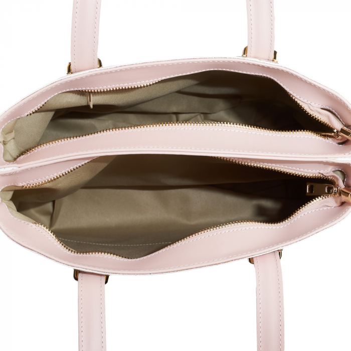 Geanta Raisa, piele naturala crem cu elemente florale 8147 [4]