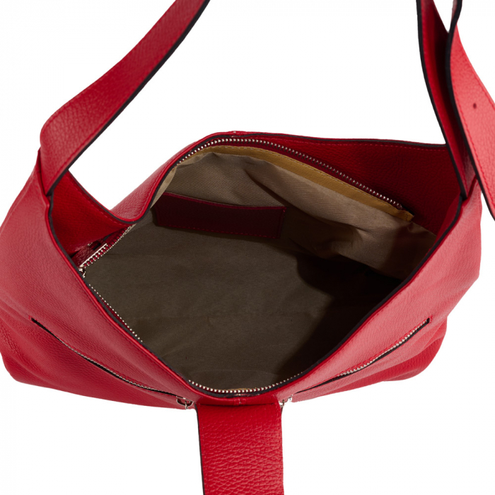 Geantă Emerald, de mana ,de umar sau crossbody piele naturala rosie [4]