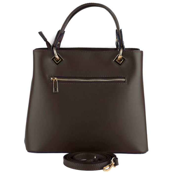 Geantă Eveline, din piele 100% naturală maro ciocolata 8013 [3]