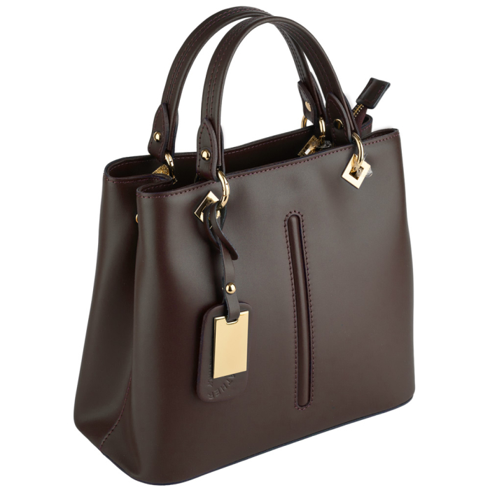 Geantă Eveline, din piele 100% naturală maro ciocolata 8013 [1]