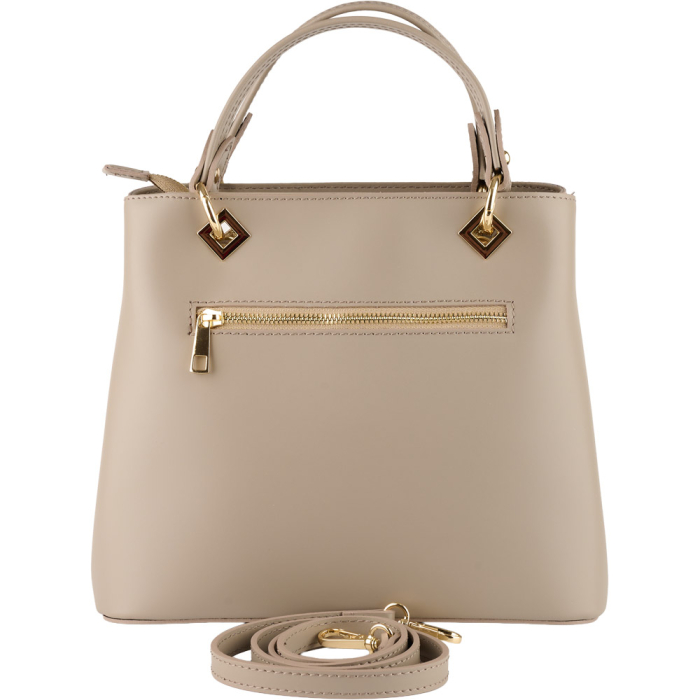 Geantă Eveline, din piele 100%  naturală taupe deschis 8013 [3]