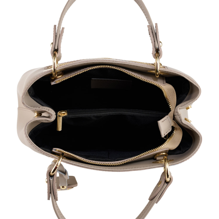 Geantă Eveline, din piele 100%  naturală taupe deschis 8013 [5]