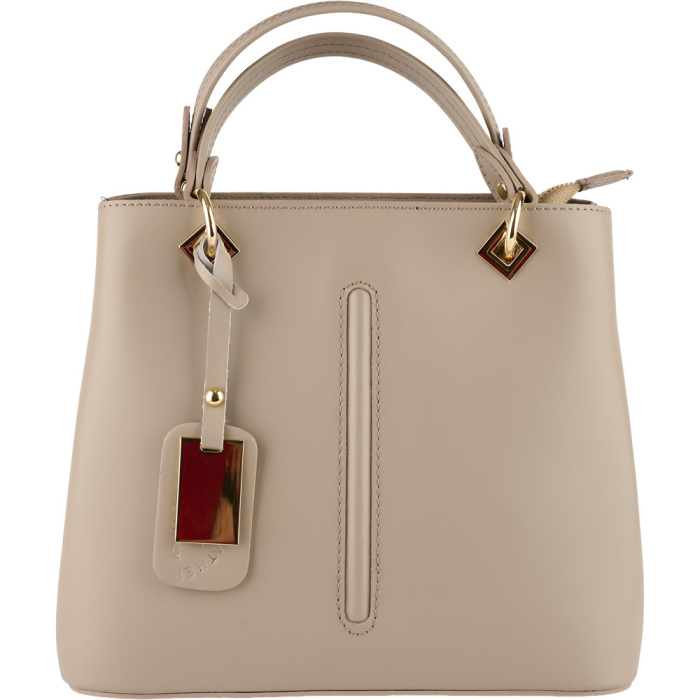 Geantă Eveline, din piele 100%  naturală taupe deschis 8013 [2]