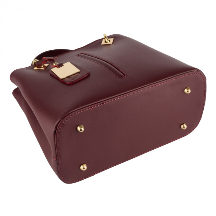 Geantă din piele naturală bordo 8013 [5]