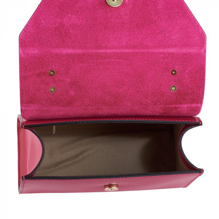 Geantă Fergie, din piele naturală magenta, 8183 [5]
