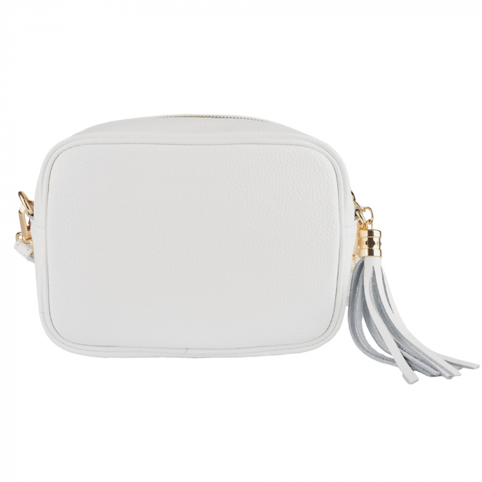Geanta Gilda crossbody din piele naturala alba 8110 [3]