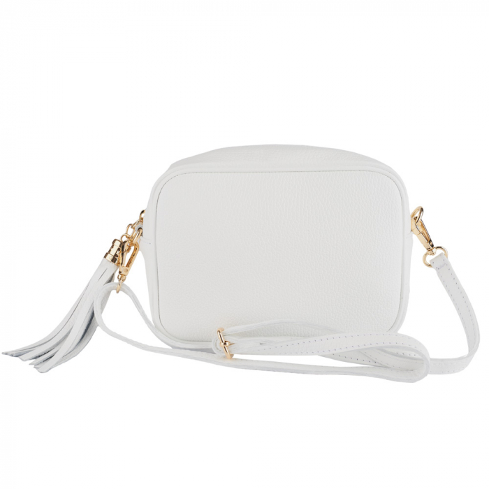 Geanta Gilda crossbody din piele naturala alba 8110 [2]