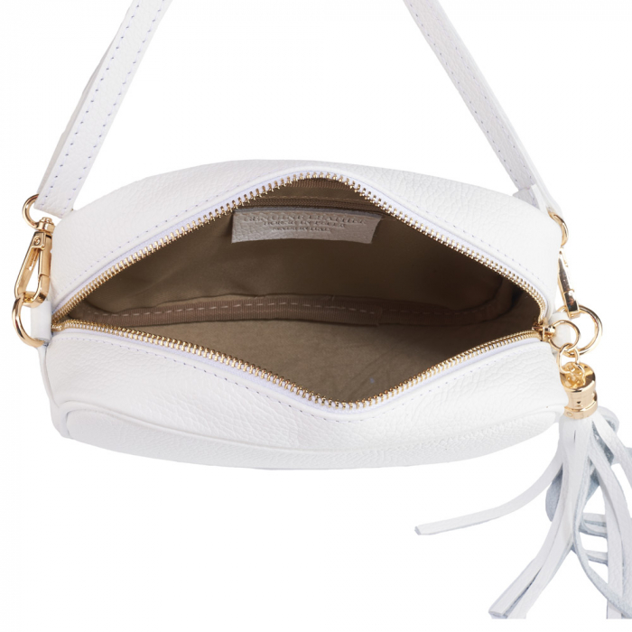 Geanta Gilda crossbody din piele naturala alba 8110 [4]