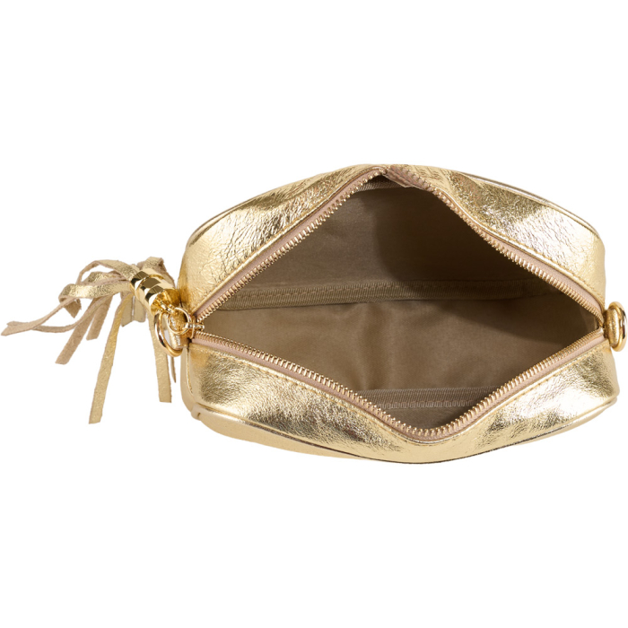 Geantă Gilda,crossbody din piele naturala auriu sidefat 8210 [4]
