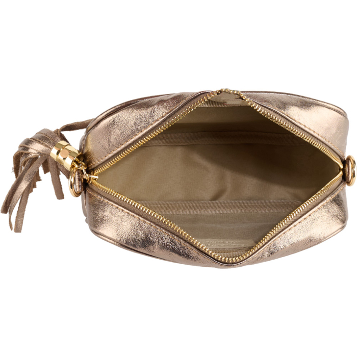 Geantă Gilda,crossbody din piele naturala bronz sidefat 8210 [4]