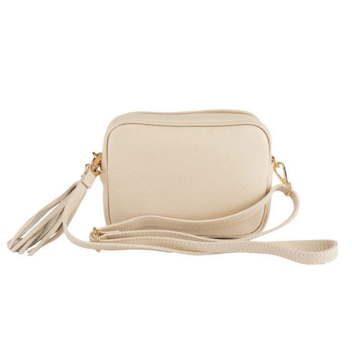 Geanta Gilda crossbody din piele naturala crem 8110 [2]