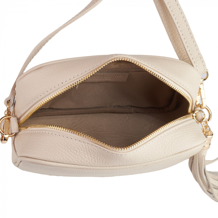 Geanta Gilda crossbody din piele naturala crem 8110 [4]