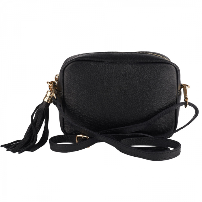 Geanta Gilda crossbody din piele naturala neagra 8110 [2]