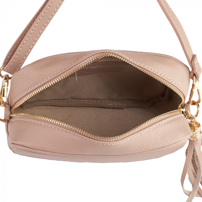 Geanta Gilda crossbody din piele naturala nude 8110 [4]