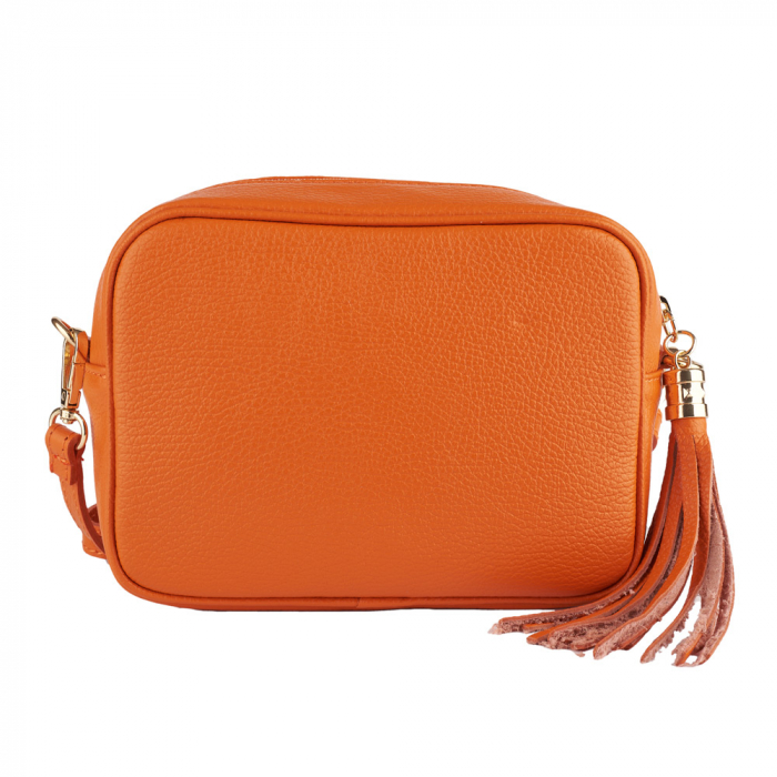 Geanta Gilda crossbody din piele naturala portocalie 8110 [3]