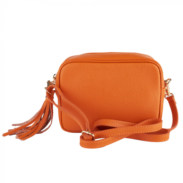 Geanta Gilda crossbody din piele naturala portocalie 8110 [2]