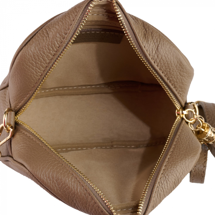 Geanta Gilda crossbody din piele naturala taupe 8210 [4]