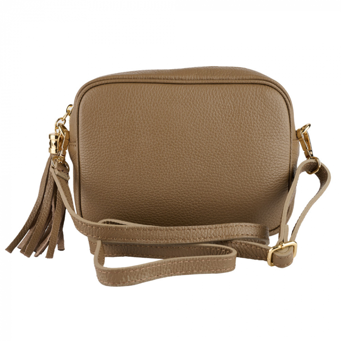 Geanta Gilda crossbody din piele naturala taupe 8210 [2]