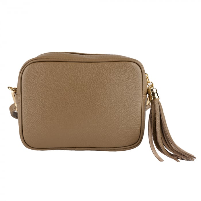 Geanta Gilda crossbody din piele naturala taupe 8210 [3]