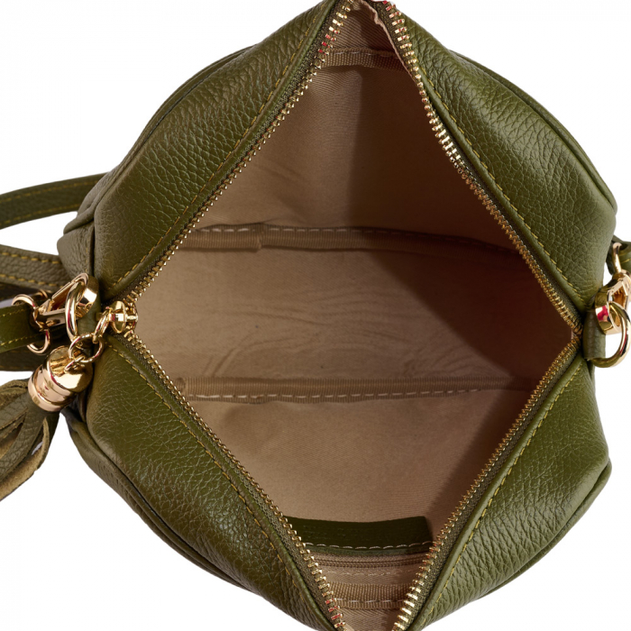 Geanta Gilda crossbody din piele naturala verde inchis 8110 [4]