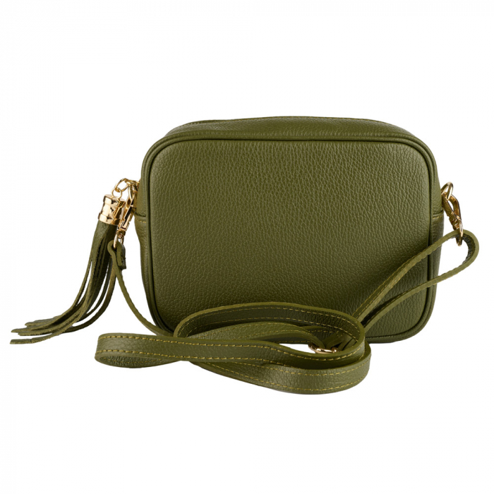 Geanta Gilda crossbody din piele naturala verde inchis 8110 [2]