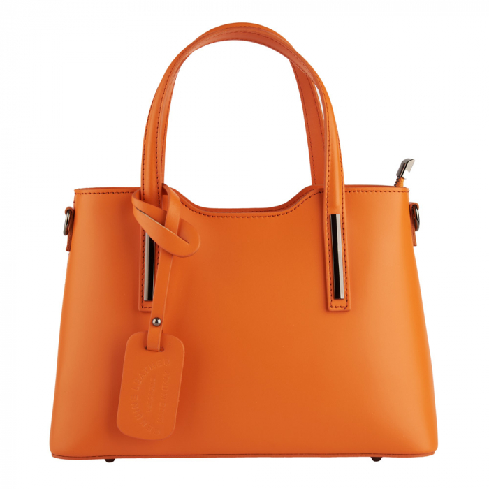 Geantă portocaliu din piele naturală 8021 [2]