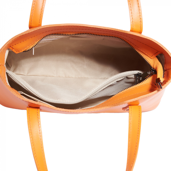 Geantă portocaliu din piele naturală 8021 [5]