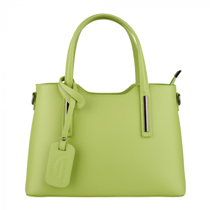 Geantă Graziela, verde pai din piele naturală 8021 [2]