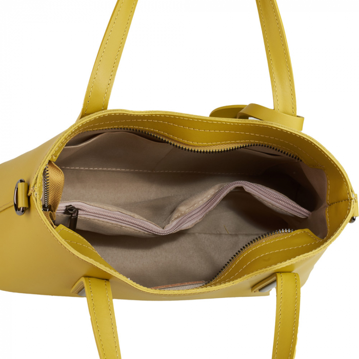 Geantă Graziela, galben deschis din piele naturală 8021 [5]