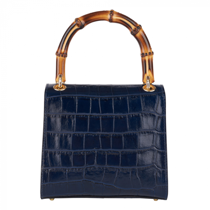 Geanta Hermosa,dinpiele naturala bleumarin,8204 [3]