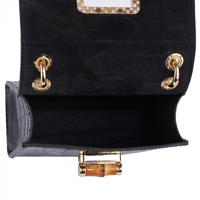 Geanta Hermosa,dinpiele naturala bleumarin,8204 [5]