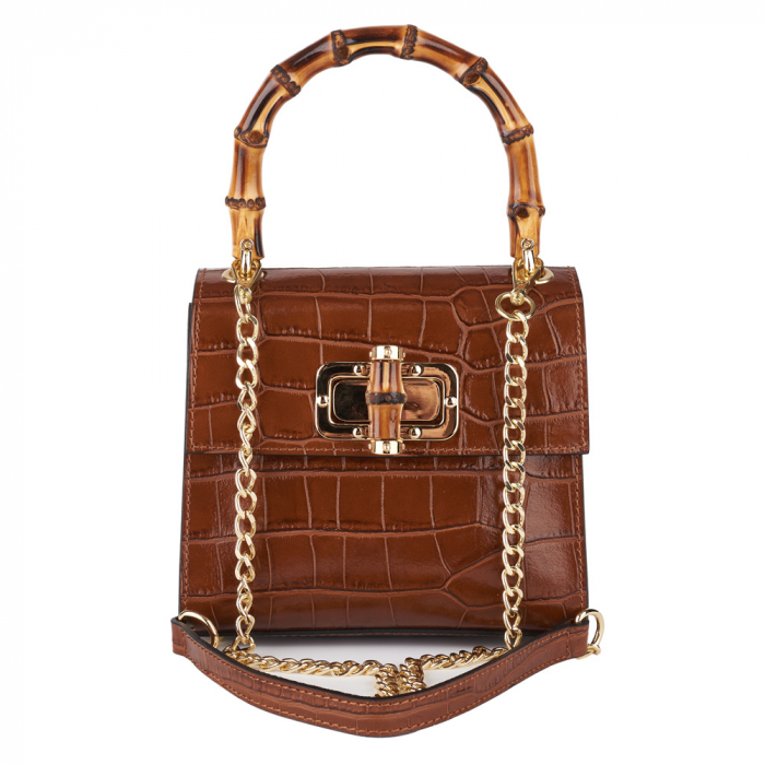 Geanta Hermosa,dinpiele naturala maro,8204 [2]