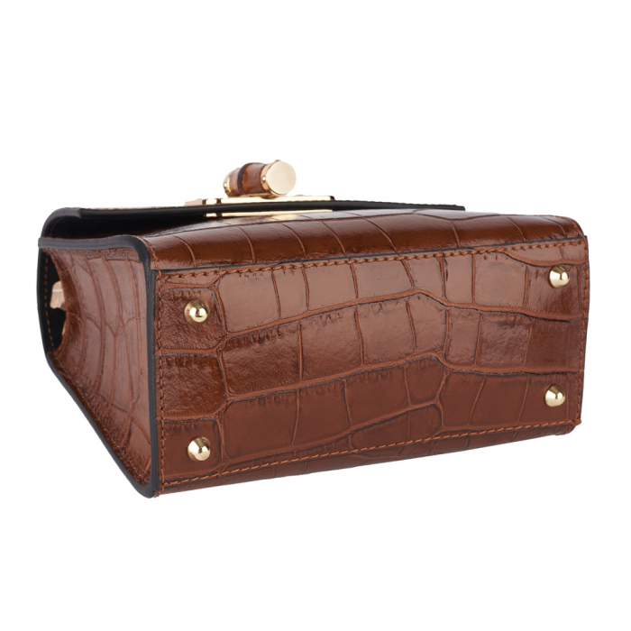 Geanta Hermosa,dinpiele naturala maro,8204 [4]