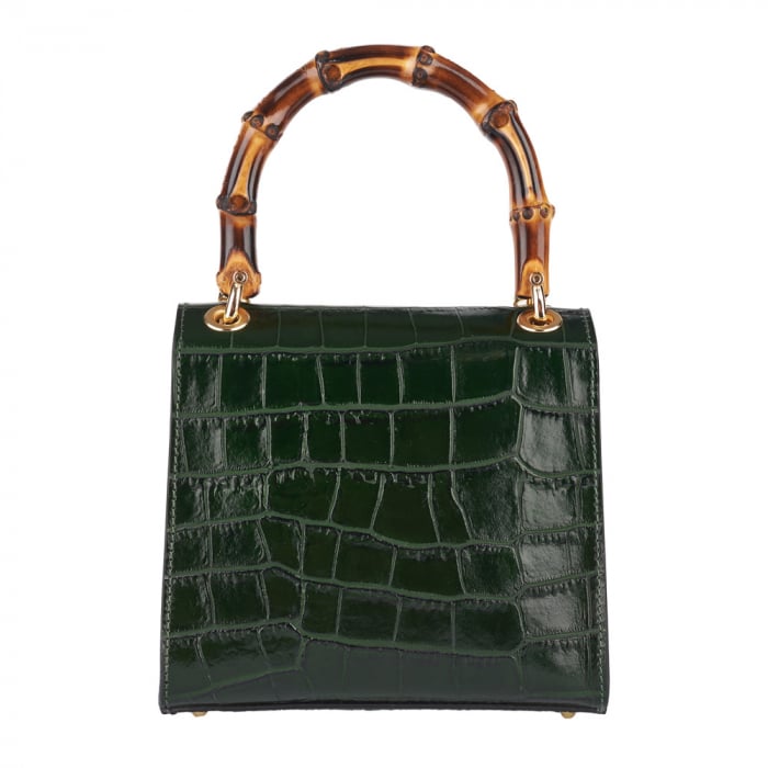 Geanta Hermosa,dinpiele naturala verdeinchis,8204 [3]