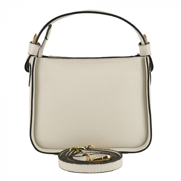 Geantă Indira, de mana ,de umar sau crossbody piele naturala gris deschis 8225 [3]