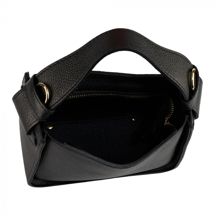 Geantă Indira, de mana ,de umar sau crossbody piele naturala negru 8225 [5]