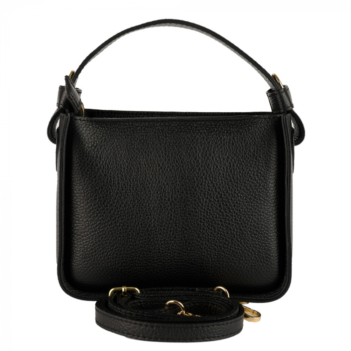 Geantă Indira, de mana ,de umar sau crossbody piele naturala negru 8225 [3]