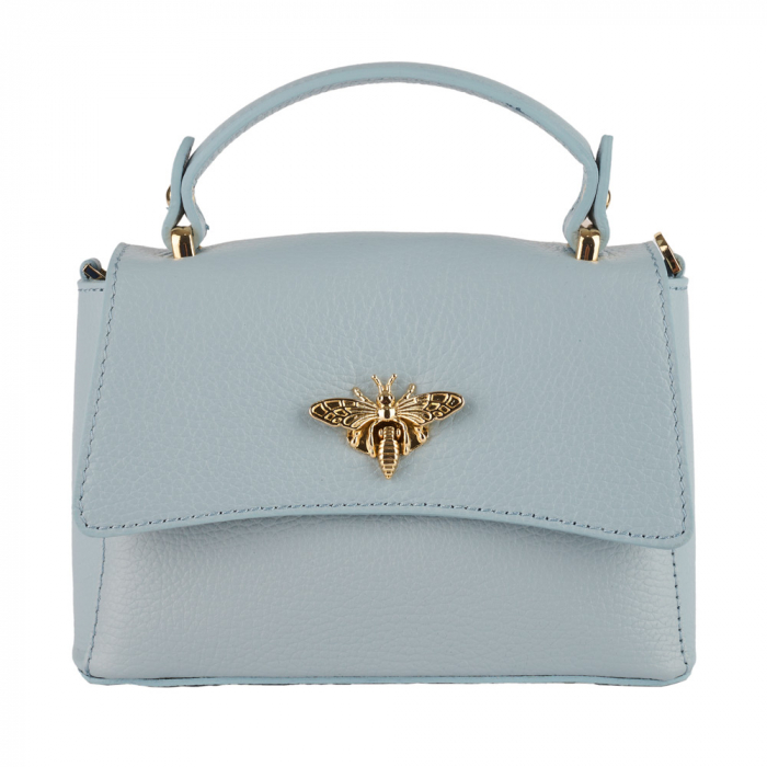 Geanta Irene,de mana sau tip crossbody din piele naturala bleu 8212 [2]