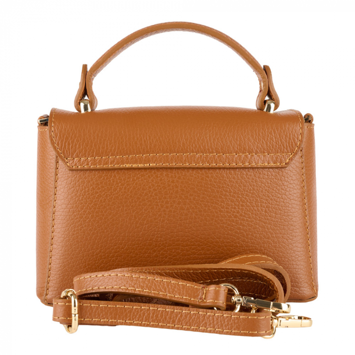 Geanta Irene,de mana sau tip crossbody din piele naturala coniac 8212 [3]