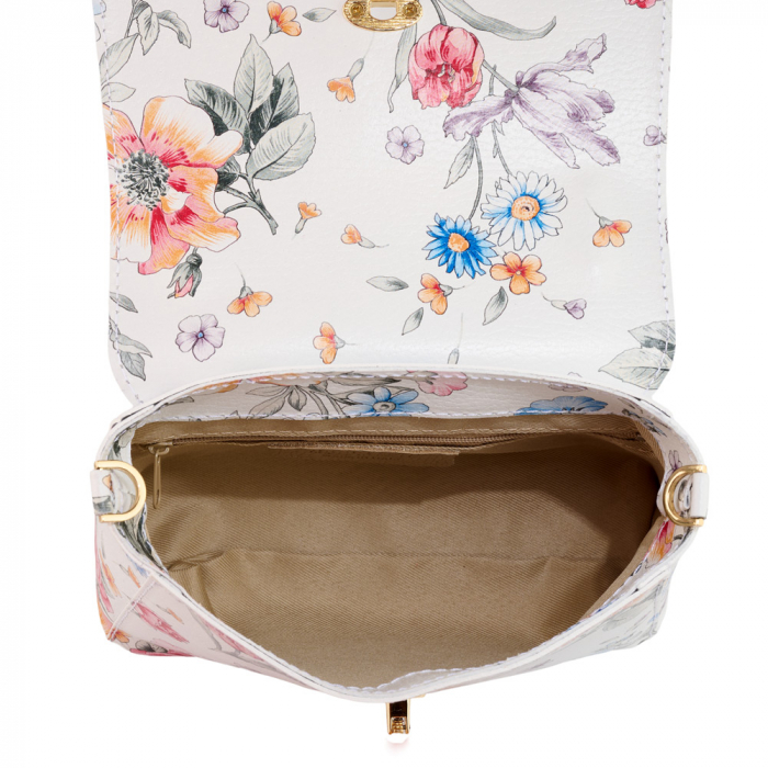 Geanta Irene,din piele naturala multicolor, imprimeu floral 8212 [4]