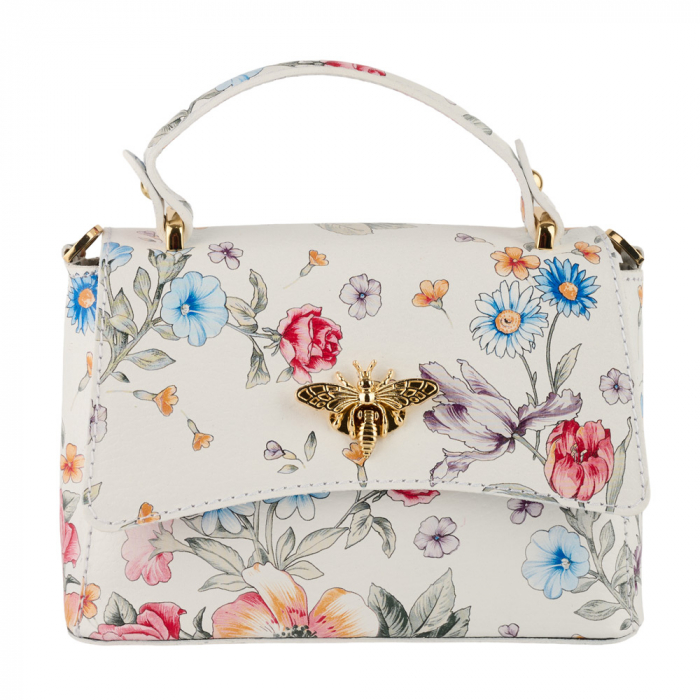 Geanta Irene,din piele naturala multicolor, imprimeu floral 8212 [2]