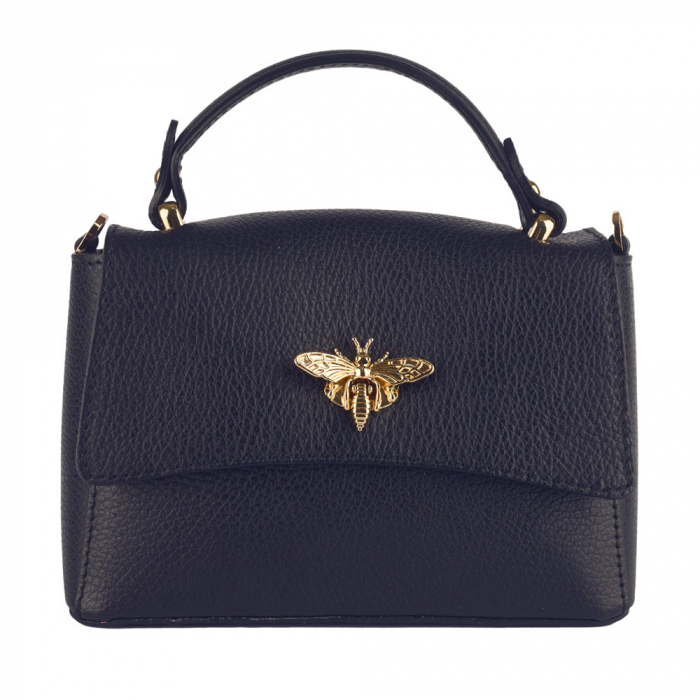 Geanta Irene,de mana sau tip crossbody din piele naturala bleumarin 8212 [2]