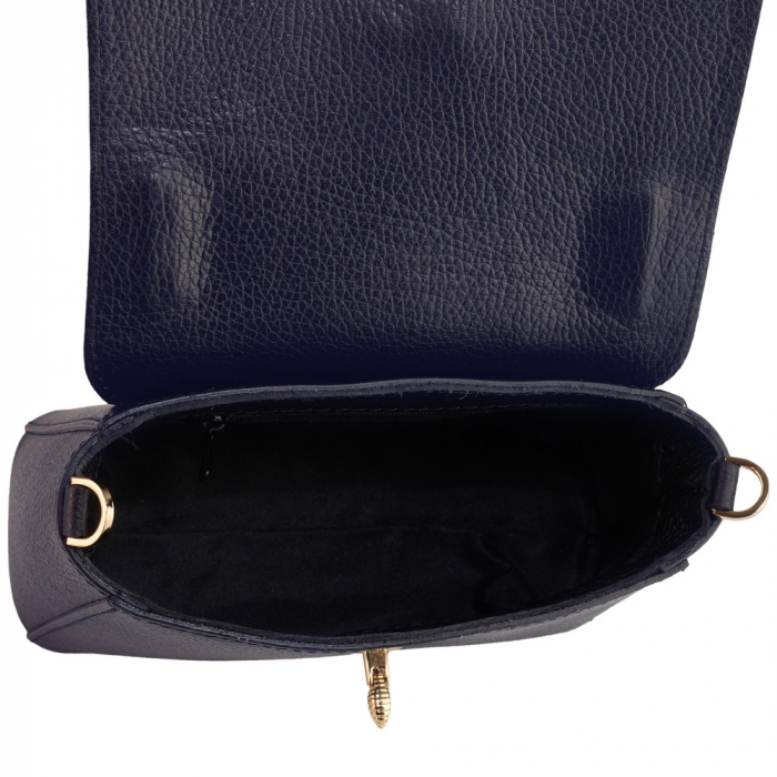 Geanta Irene,de mana sau tip crossbody din piele naturala bleumarin 8212 [4]