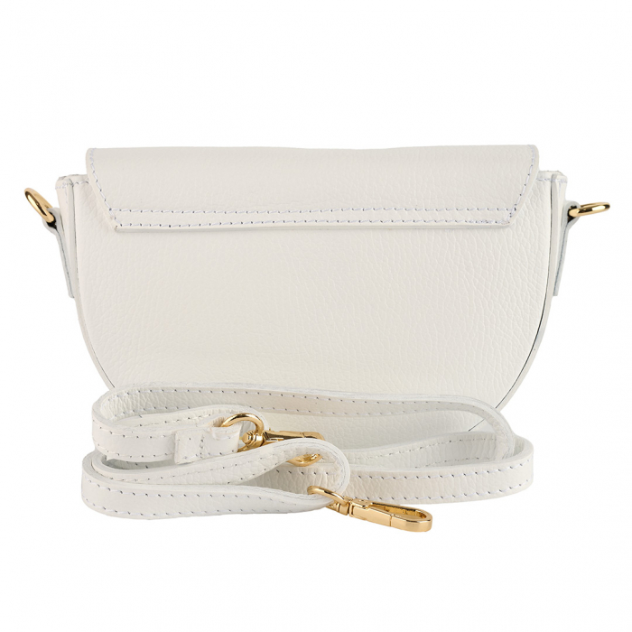 Geanta June,de mana sau tip crossbody din piele naturala alba 8224 [3]