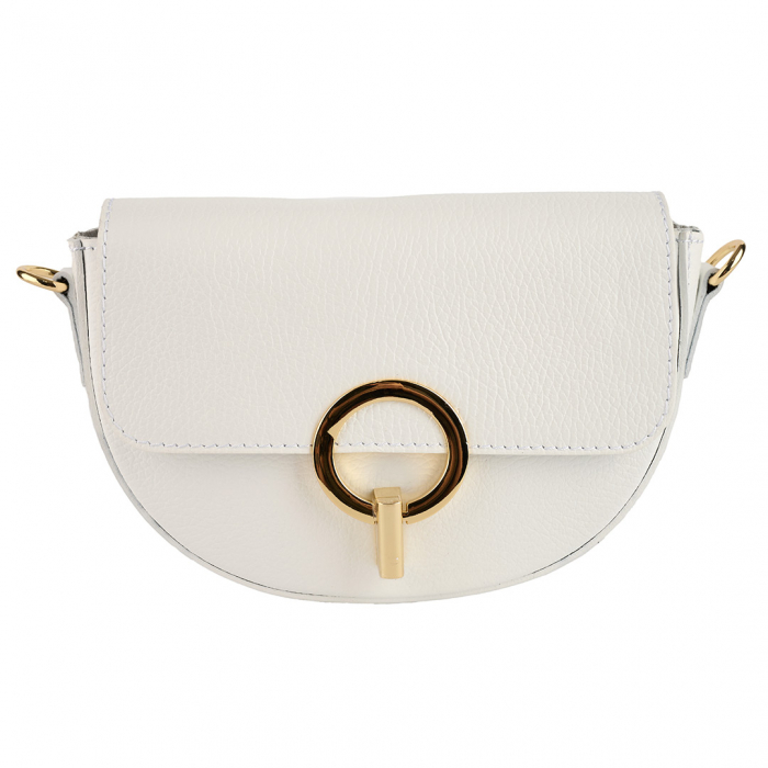 Geanta June,de mana sau tip crossbody din piele naturala alba 8224 [2]