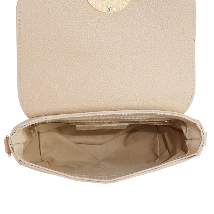 Geanta June,de mana sau tip crossbody din piele naturala crem 8224 [5]