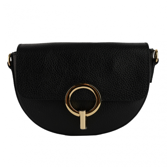 Geanta June,de mana sau tip crossbody din piele naturala negru 8224 [2]